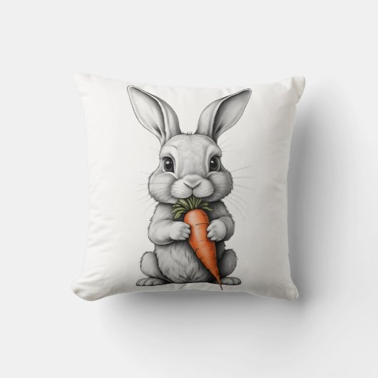 Almofada Coelho com Cenoura Kussen (Voorkant)