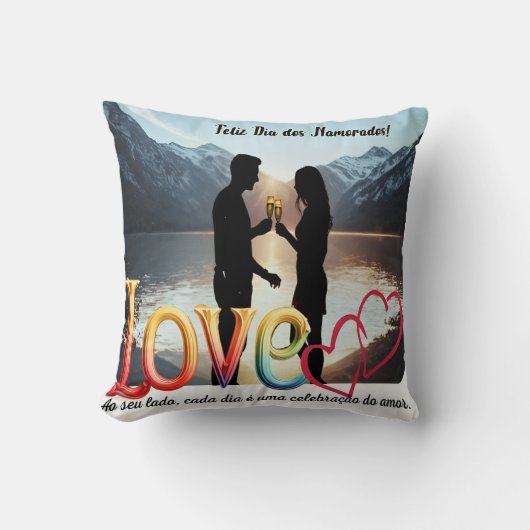 Almofada com estampa comemorativa, namorados kussen (Voorkant)