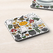 Almofada com estampa fofa de Halloween Bier Onderzetter (Linkerzijde)