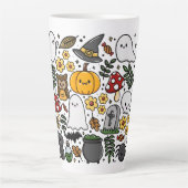Almofada com estampa fofa de Halloween Latte Mok (Voorkant)