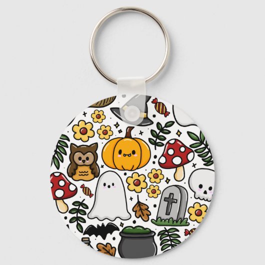 Almofada com estampa fofa de Halloween Sleutelhanger (Voorkant)