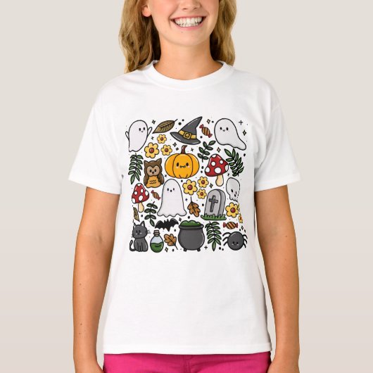 Almofada com estampa fofa de Halloween T-shirt (Voorkant)