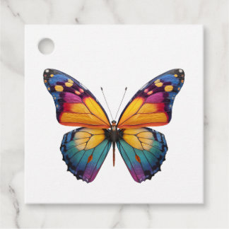 Almofada com um desenho de uma Borboleta colorida. Bedankjes Labels