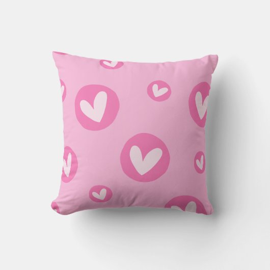 Almofada Decorativa Moderna Corações Rosa Kussen (Voorkant)
