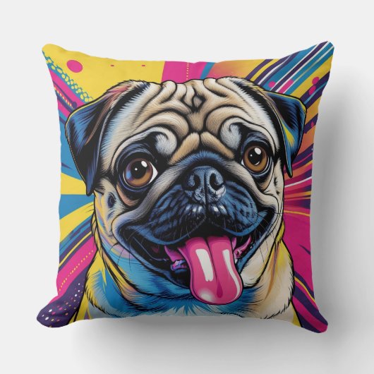 Almofada em Pop Art de Pug 01  Kussen (Voorkant)