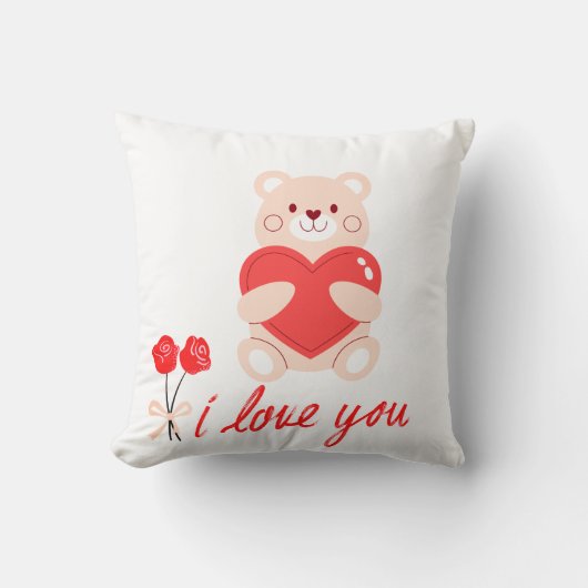 almofada estampada urso com coração romântico kussen (Voorkant)
