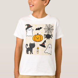 Almofada fofa com desenho Happy Halloween T-shirt