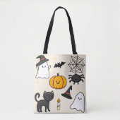 Almofada fofa com desenho Happy Halloween Tote Bag (Voorkant)