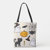 Almofada fofa com desenho Happy Halloween Tote Bag (Achterkant)
