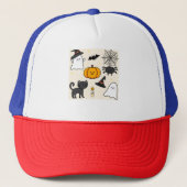 Almofada fofa com desenho Happy Halloween Trucker Pet (Voorkant)