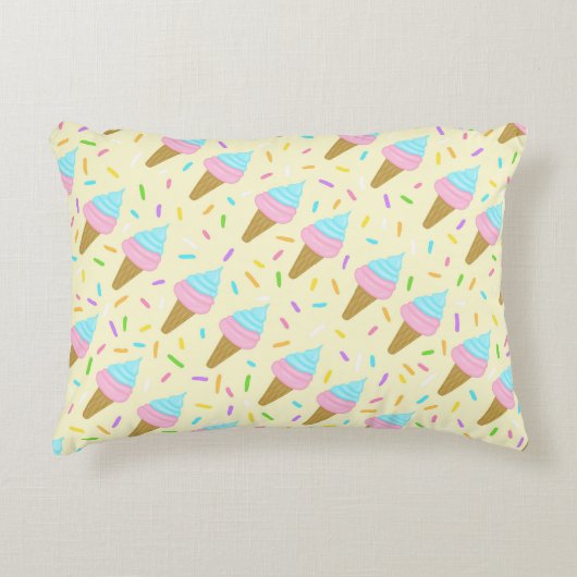 Almofada fofa com estampa contínua de sorvetes accent kussen (Voorkant)