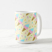 Almofada fofa com estampa contínua de sorvetes koffiemok (Voorkant rechts)