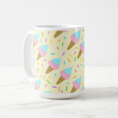 Almofada fofa com estampa contínua de sorvetes koffiemok (Voorkant links)