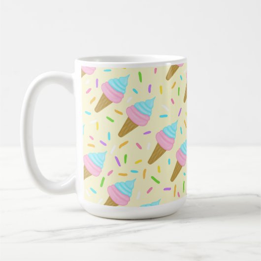 Almofada fofa com estampa contínua de sorvetes koffiemok (Links)