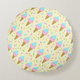 Almofada fofa com estampa contínua de sorvetes rond kussen