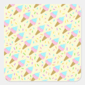 Almofada fofa com estampa contínua de sorvetes vierkante sticker (Voorkant)