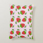 Almofada fofa design contínuo morangos fundo rosa accent kussen (Achterkant (Verticaal))