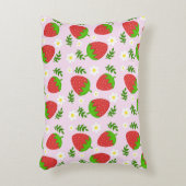 Almofada fofa design contínuo morangos fundo rosa accent kussen (Voorkant(Verticaal))
