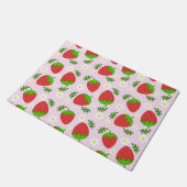 Almofada fofa design contínuo morangos fundo rosa deurmat (Schuin)