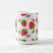 Almofada fofa design contínuo morangos fundo rosa koffiemok (Center)