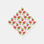 Almofada fofa design contínuo morangos fundo rosa servet (Hoek)