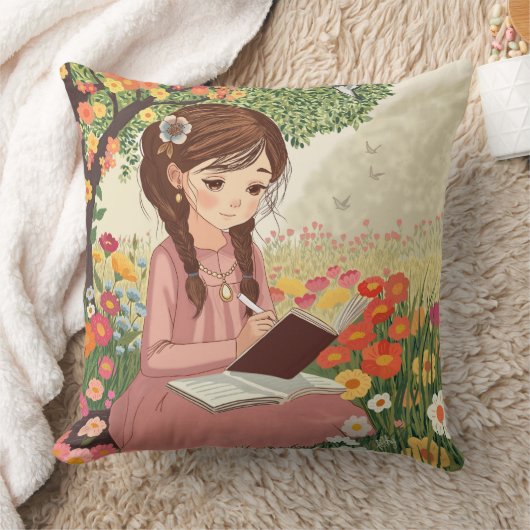 almofada Menina no Jardim Kussen (Deken)