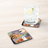 Almofada noite de halloween abóboras e fantasmas bier onderzetter (Rechterzijde)