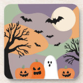 Almofada noite de halloween abóboras e fantasmas bier onderzetter (Voorkant)