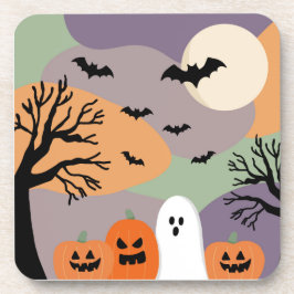 Almofada noite de halloween abóboras e fantasmas bier onderzetter