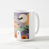 Almofada noite de halloween abóboras e fantasmas koffiemok (Voorkant rechts)