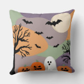 Almofada noite de halloween abóboras e fantasmas kussen (Achterkant)