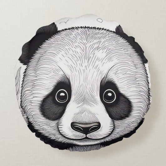 Almofada Panda Rond Kussen (Achterkant)