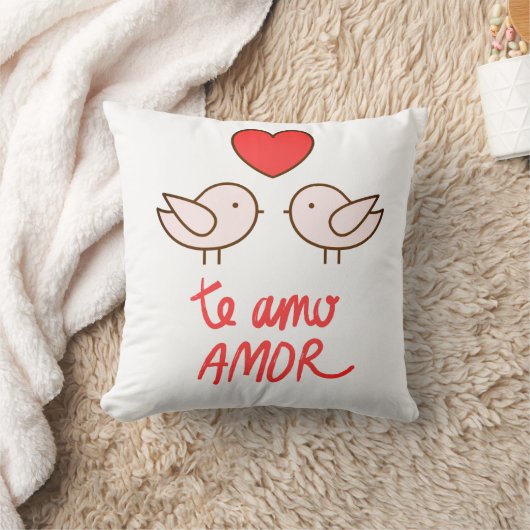 almofada pássaros romântico com coração kussen (Deken)