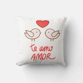 almofada pássaros romântico com coração kussen