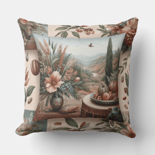 almofada quadrada estampada com flores adelfa kussen (Voorkant)