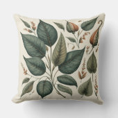 almofada quadrada estampada com folhas  kussen (Voorkant)