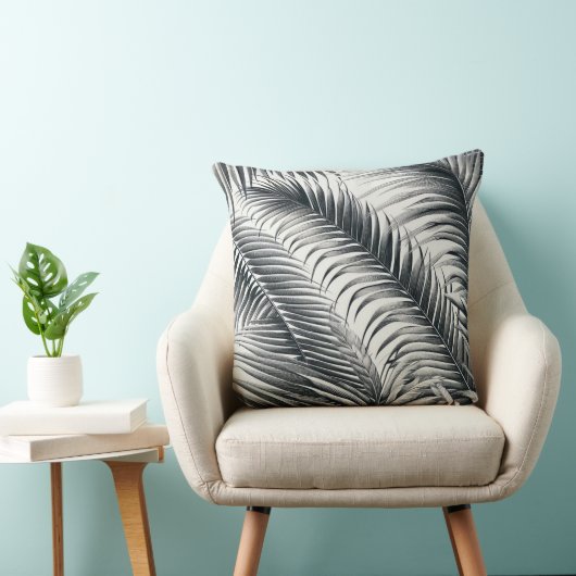 almofada quadrada estampada folha de coqueiro kussen (Stoel)