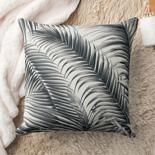 almofada quadrada estampada folha de coqueiro kussen (Deken)