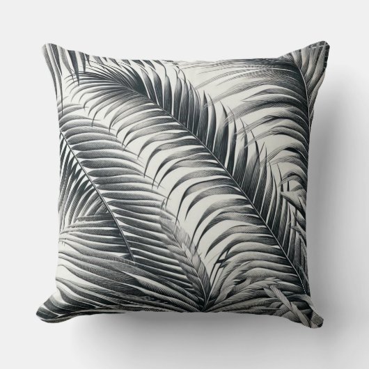 almofada quadrada estampada folha de coqueiro kussen (Voorkant)