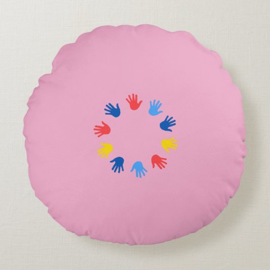Almofada Redonda (40.64cm) Mãos Rond Kussen (Voorkant)