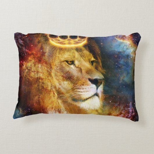 Almofada Retangular Leão de Judá Cósmico Accent Kussen (Achterkant)