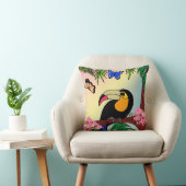 almofada Tucano tropical e borboletas esvoaçantes Kussen (Stoel)