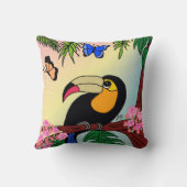 almofada Tucano tropical e borboletas esvoaçantes Kussen (Achterkant)