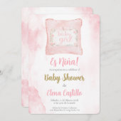 almohada Baby shower Meisje in het Spaans Kaart (Voorkant / Achterkant)