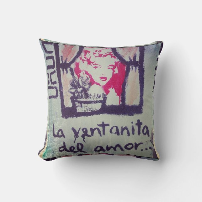Almohada street art la ventanita del amor kussen (Voorkant)