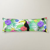 Almohada Tucanes Y Flora Tropical Lichaamskussen (Achterkant)