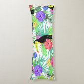 Almohada Tucanes Y Flora Tropical Lichaamskussen (Achterkant (Verticaal))