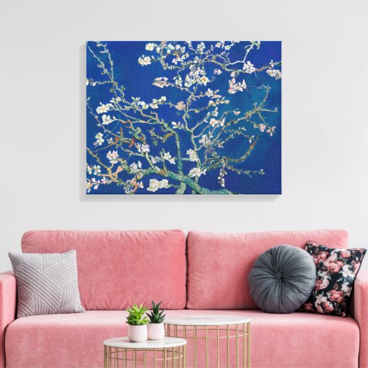 Almond Bloom (Indigo) | Van Gogh | Canvas Afdruk (Insitu (Woonkamer))