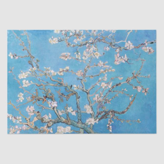 Almond Blossom Blue Vincent van Gogh Art Painting Tissuepapier (Voorkant)