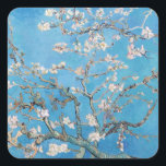 Almond Blossom Blue Vincent van Gogh Art Painting Vierkante Sticker<br><div class="desc">Vincent van Gogh (Nederlands, 1853 - 1890) Almond Blossom, 1890, Oil on canvas Unframed: 73, 3 cm x 92, 4 cm Vincent van Gogh schilderde dit nog leven van amandelbloesems tegen een blauwe hemel voor zijn pasgeboren neef die naar hem werd vernoemd. De amandelboom is een symbool van dit nieuwe...</div>